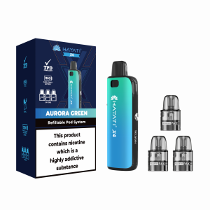 Hayati x4 refillable pod system Aurora green