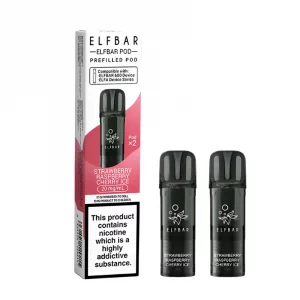 Elf bar 600 prefilled pods 2 pack  Strawberry raspberry cherry ice