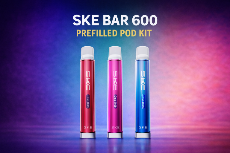 Vape devices with vibrant gradient backdrop
